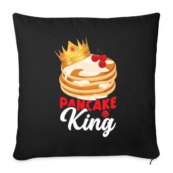 Pancake Lover Kids King Pancake - Sofa pillowcase 17,3'' x 17,3'' (45 x 45 cm) - black - Front
