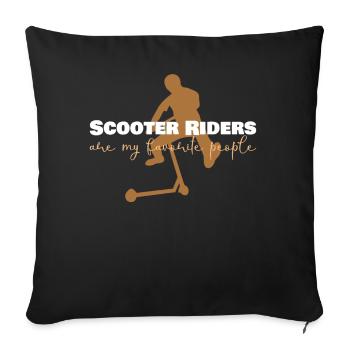 Kick Scooter Scooter Rider Kick Skater Scooter - Sofa pillowcase 17,3'' x 17,3'' (45 x 45 cm) - black - Front