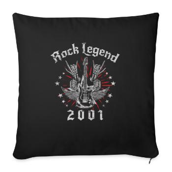 2001 Birthday Rock Legends Guitar - Sofa pillowcase 17,3'' x 17,3'' (45 x 45 cm) - black - Front