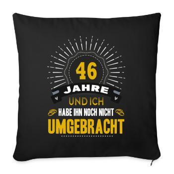 46 Hochzeitstag Frau 46 Jahre Ehe Messinghochzeit - Sofakissenbezug 45 x 45 cm - Schwarz - Vorne