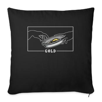 Michelangelo Creation of Adam Gold Prospecting - Sofa pillowcase 17,3'' x 17,3'' (45 x 45 cm) - black - Front
