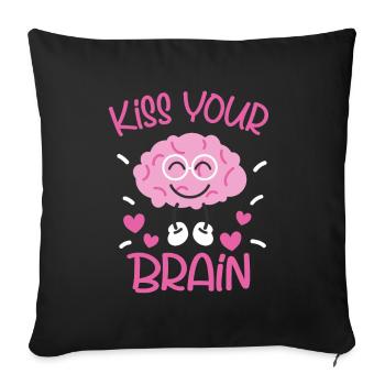 Special Education Kiss Your Brain Teacher School - Sofa pillowcase 17,3'' x 17,3'' (45 x 45 cm) - black - Front