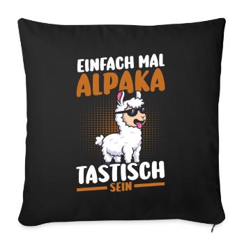 Alpaga - Housse de coussin décorative 45 x 45 cm - noir - Devant