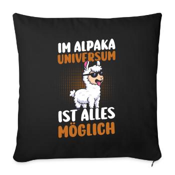 Alpaca - Sofa pillowcase 17,3'' x 17,3'' (45 x 45 cm) - black - Front