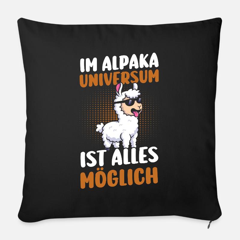 Alpaka - Sofakissenbezug 45 x 45 cm - Schwarz