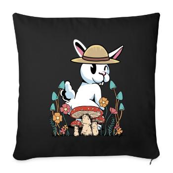Lièvre, Lapin, Animaux De La Forêt, Rongeur, Nature, Automne - Housse de coussin décorative 45 x 45 cm - noir - Devant