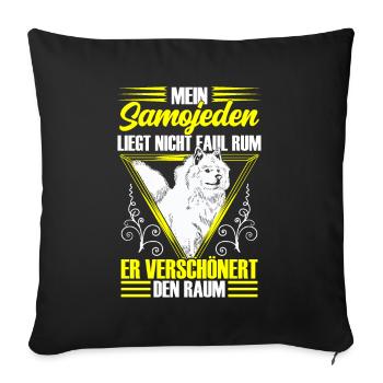 Le Samoyède n’est pas un chien de traîneau paresseux - Housse de coussin décorative 45 x 45 cm - noir - Devant