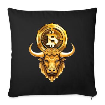 Crypto Bull Funny Cryptocurrency Trading - Sofakissenbezug 45 x 45 cm - Schwarz - Vorne