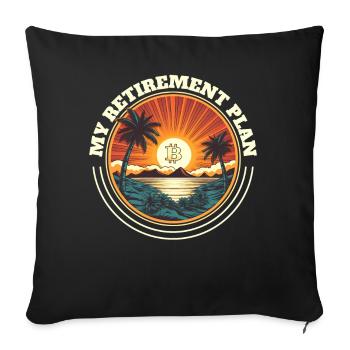 My Retirement Plan Retro Sunset Cryptocurrency Tra - Sofakissenbezug 45 x 45 cm - Schwarz - Vorne