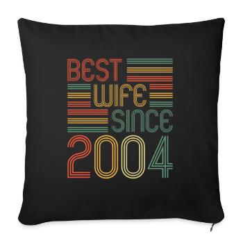 Best wife since 2004 20th wedding anniversary - Sofa pillowcase 17,3'' x 17,3'' (45 x 45 cm) - black - Front