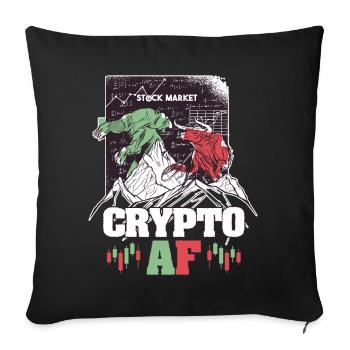 Crypto AF Bear Bull Stock Market Cryptocurrency Tr - Sofakissenbezug 45 x 45 cm - Schwarz - Vorne
