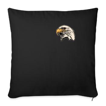 Pygargue à tête blanche - Aigle oiseau Design graphique - Housse de coussin décorative 45 x 45 cm - noir - Devant