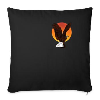 Bald Eagle - Bird Eagle Graphic Design - Sofa pillowcase 17,3'' x 17,3'' (45 x 45 cm) - black - Front