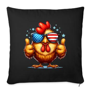 America Chicken Independence Day 4th of July Funny - Sofa pillowcase 17,3'' x 17,3'' (45 x 45 cm) - black - Front