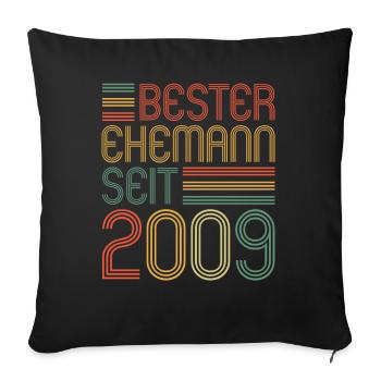 Best husband since 2009 15th wedding anniversary - Sofa pillowcase 17,3'' x 17,3'' (45 x 45 cm) - black - Front