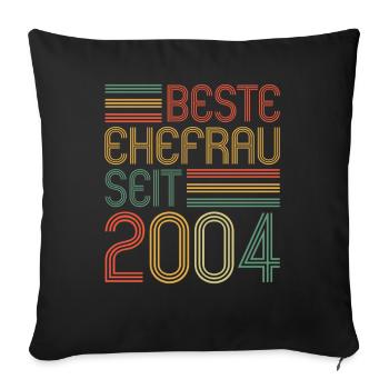 Best wife since 2004 20th wedding anniversary - Sofa pillowcase 17,3'' x 17,3'' (45 x 45 cm) - black - Front