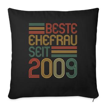 Best wife since 2009 15th wedding anniversary - Sofa pillowcase 17,3'' x 17,3'' (45 x 45 cm) - black - Front
