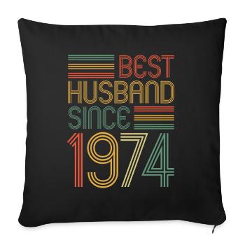 Best husband since 1974 50th wedding anniversary - Sofa pillowcase 17,3'' x 17,3'' (45 x 45 cm) - black - Front