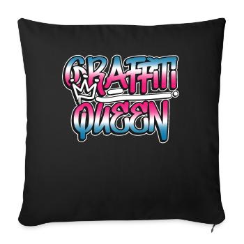 Graffiti Queen Retro 80s 90s Hip Hop Urban Street - Sofakissenbezug 45 x 45 cm - Schwarz - Vorne
