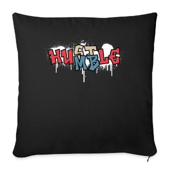 Hustle Humble Funny Graffiti Text Urban Street Sty - Sofakissenbezug 45 x 45 cm - Schwarz - Vorne