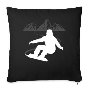 Snowboarder's panorama - pure summit atmosphere - Sofa pillowcase 17,3'' x 17,3'' (45 x 45 cm) - black - Front