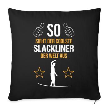 Top Slackliner - Weltklasse Balance - Sofakissenbezug 45 x 45 cm - Schwarz - Vorne
