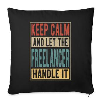Freelancer Retro Gift - Sofa pillowcase 17,3'' x 17,3'' (45 x 45 cm) - black - Front