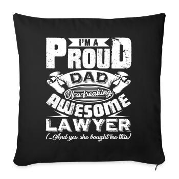 Lawyer Proud Dad Of Awesome Lawyer - Sofa pillowcase 17,3'' x 17,3'' (45 x 45 cm) - black - Front
