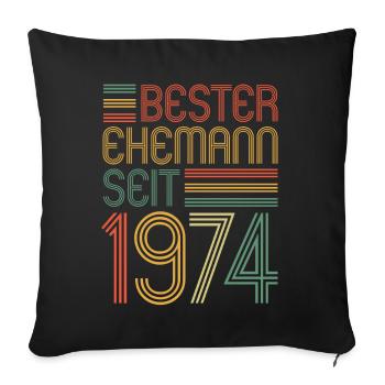 Best husband since 1974 50th wedding anniversary - Sofa pillowcase 17,3'' x 17,3'' (45 x 45 cm) - black - Front