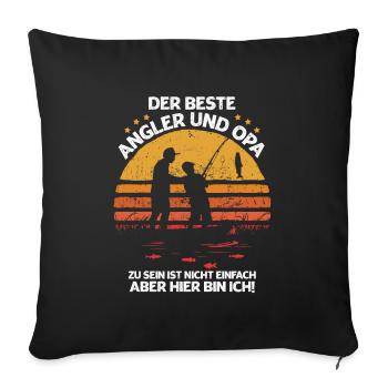 Être le meilleur pêcheur et le meilleur grand-père n’est pas facile - Housse de coussin décorative 45 x 45 cm - noir - Devant