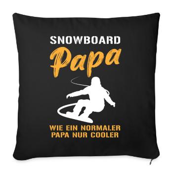 Snowboard Dad – Extra Cool - Sofa pillowcase 17,3'' x 17,3'' (45 x 45 cm) - black - Front