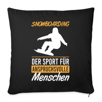 Embarquement Elite – Réservé aux connaisseurs - Housse de coussin décorative 45 x 45 cm - noir - Devant