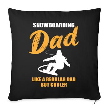 Snowboard Dad – Extra Cool - Sofa pillowcase 17,3'' x 17,3'' (45 x 45 cm) - black - Front