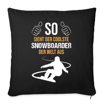 Les meilleurs snowboarders – les meilleurs du monde - Housse de coussin décorative 45 x 45 cm - noir - Devant