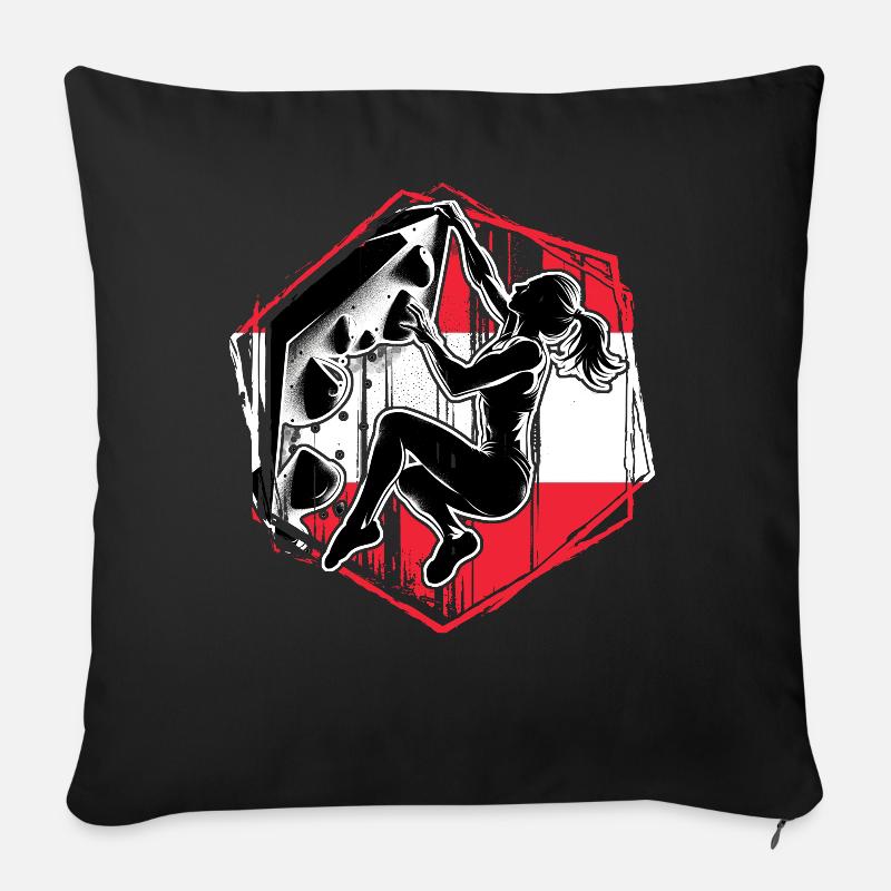 Austrian Climber – Distressed Boulderer Climbing - Sofakissenbezug 45 x 45 cm - Schwarz