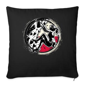 Poland Climber - Grimpeur de bloc femme - Housse de coussin décorative 45 x 45 cm - noir - Devant