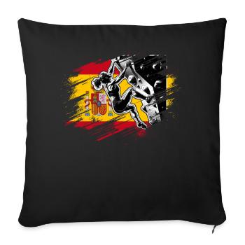 Spain Climber - Woman Boulderer Climbing - Sofa pillowcase 17,3'' x 17,3'' (45 x 45 cm) - black - Front