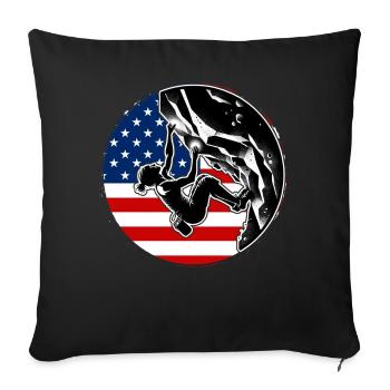 Escalade aux États-Unis pour les grimpeurs américains - Housse de coussin décorative 45 x 45 cm - noir - Devant