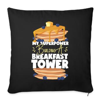 Pancake Lover Kids My Superpower - Sofakissenbezug 45 x 45 cm - Schwarz - Vorne