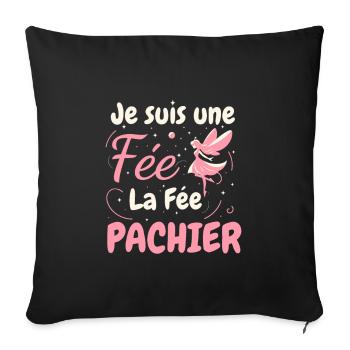 Je Suis Une Fée La Fée Pachier - Housse de coussin décorative 45 x 45 cm - noir - Devant