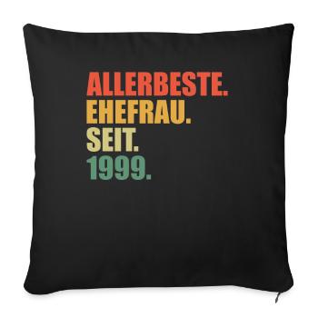 Best wife since 1999 25th wedding anniversary - Sofa pillowcase 17,3'' x 17,3'' (45 x 45 cm) - black - Front