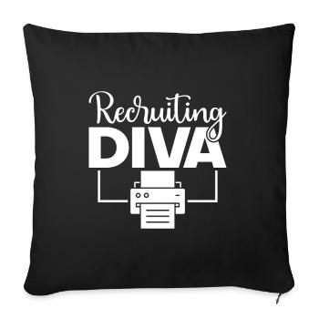 Recruiting Diva - HR Manager Human Resources - Sofa pillowcase 17,3'' x 17,3'' (45 x 45 cm) - black - Front