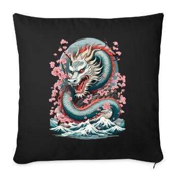 Japanese Dragon Tattoo Aesthetic Streetwear - Sofa pillowcase 17,3'' x 17,3'' (45 x 45 cm) - black - Front