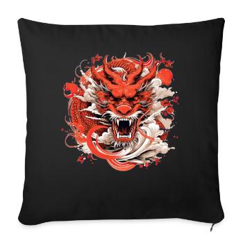 Chinese Year Of Dragon Vintage China Zodiac Sign - Sofakissenbezug 45 x 45 cm - Schwarz - Vorne