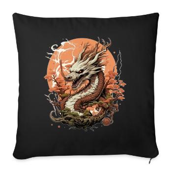 Year Of The Wood Dragon Chinese Zodiac Sign - Sofakissenbezug 45 x 45 cm - Schwarz - Vorne