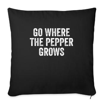 Go Where The Pepper Grows Denglish - Sofa pillowcase 17,3'' x 17,3'' (45 x 45 cm) - black - Front
