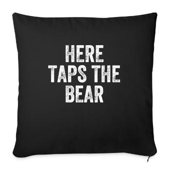 Here Taps The Bear Denglish - Sofa pillowcase 17,3'' x 17,3'' (45 x 45 cm) - black - Front