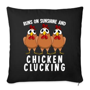 Poultry Chicken Farm Farmer Chickens - Sofa pillowcase 17,3'' x 17,3'' (45 x 45 cm) - black - Front