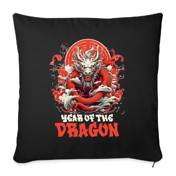 Year Of The Dragon Vintage Chinese New Year Zodiac - Sofakissenbezug 45 x 45 cm - Schwarz - Vorne
