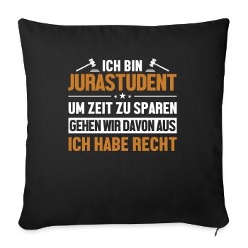 Jurastudent hat immer Recht Étudiants de la Faculté de Droit - Housse de coussin décorative 45 x 45 cm - noir - Devant